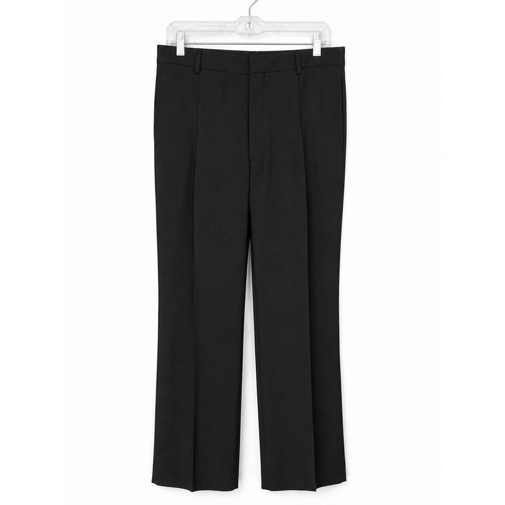 Kenzo Homme Men's 100% Wool Dress Pants Black Flat Front Size 80 EU 36x30
